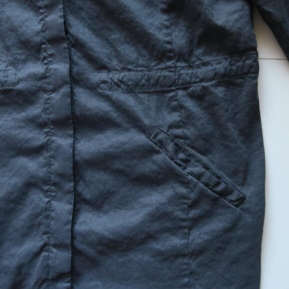 Eileen Fisher Gray Linen Blend Long Top Jacket Duster Mandarin Collar L Large - Picture 6 of 8